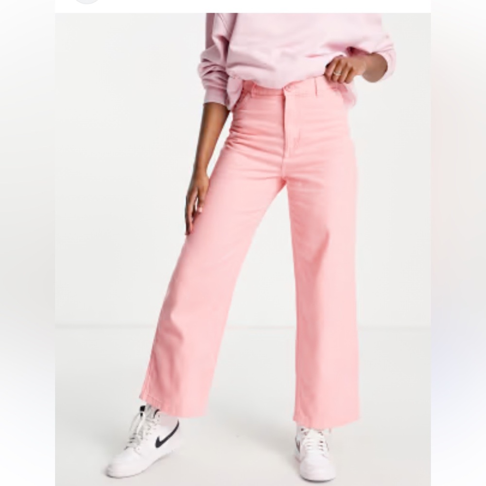 Twik Organic Cotton Bubblegum pink Wide Leg Crop Pants Sz 30 -EUC
